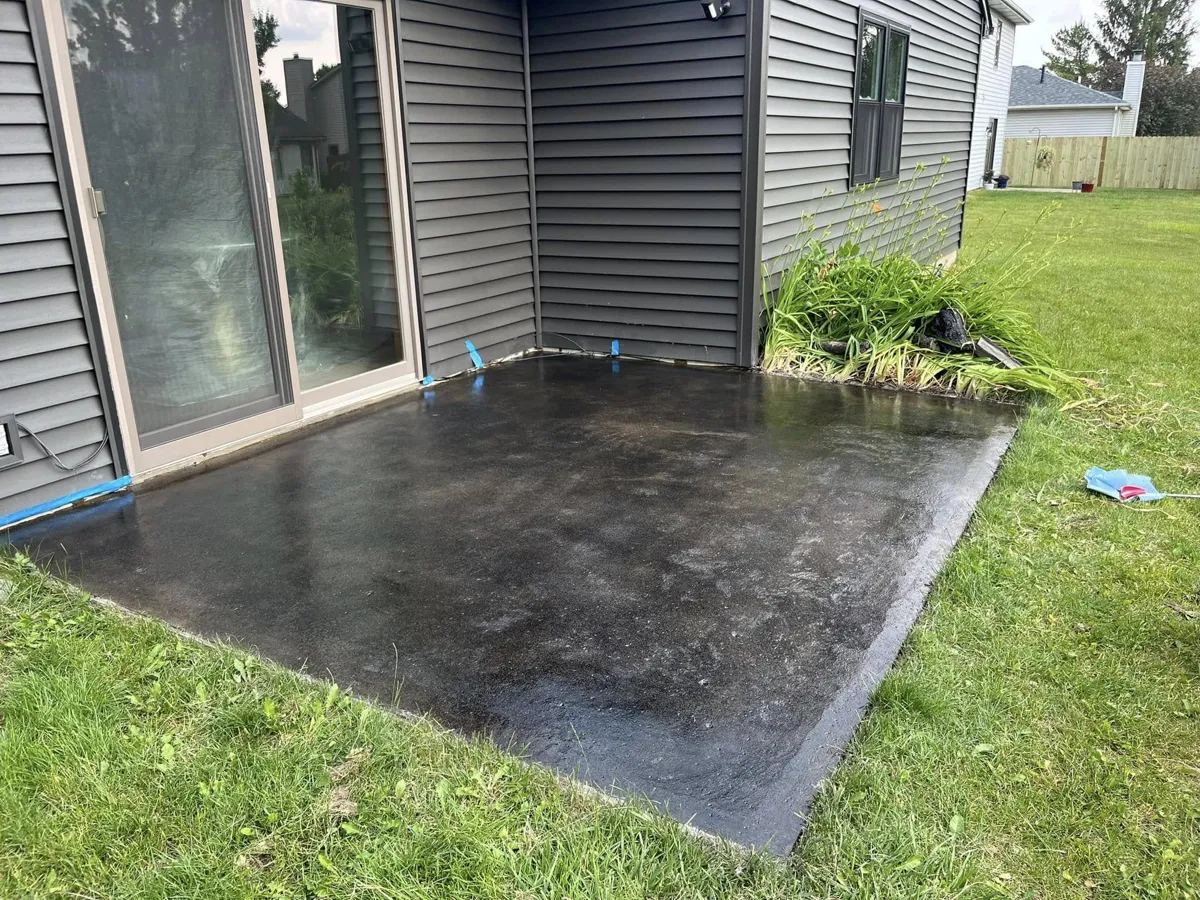 Stained decorative concrete patio