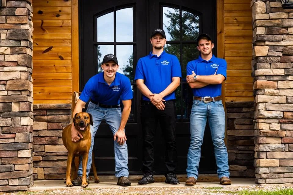 Jake Lazzarino and the Jake's Floor Care team in Wolcottville, Indiana